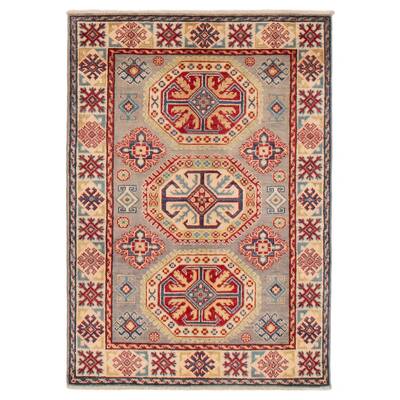ECARPETGALLERY Hand-knotted Uzbek Ghazni Grey Wool Rug - 3'4 x 4'8