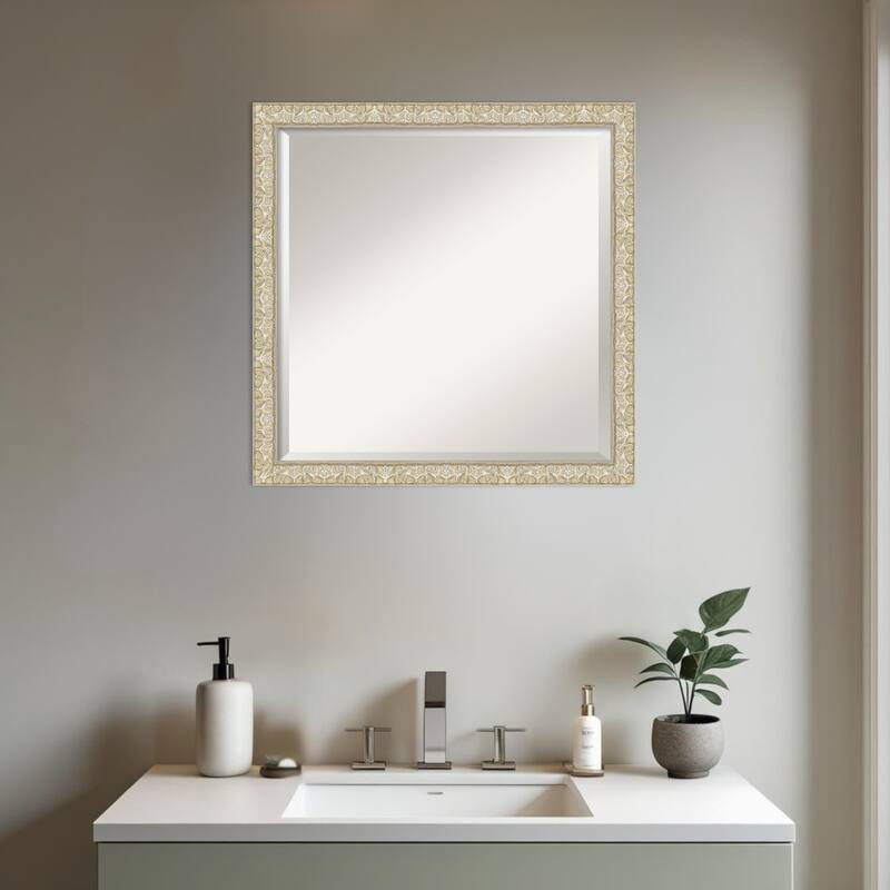 Lila Beveled Wood Framed Bathroom Vanity Wall Mirror