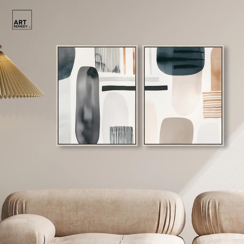 Floating Shapes I Canvas Set of 2 by Art Remedy
