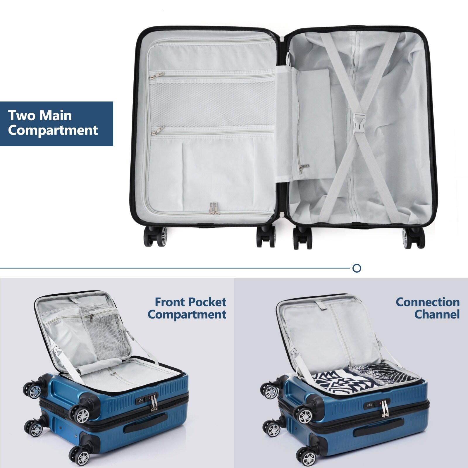 Carry-on Luggage 20 Inch Front Open Luggage Lightweight-image