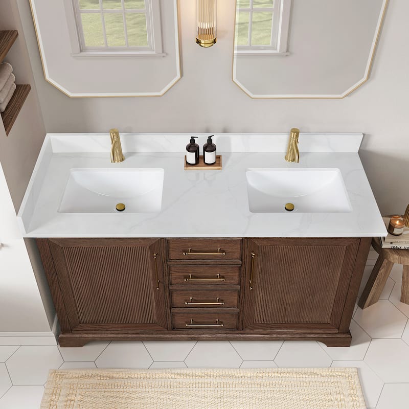 Tokyo Bath Vanity with Quartz Stone Top without Mirror