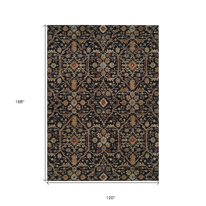 HomeRoots Floral Transitional Rectangle Outdoor Rug