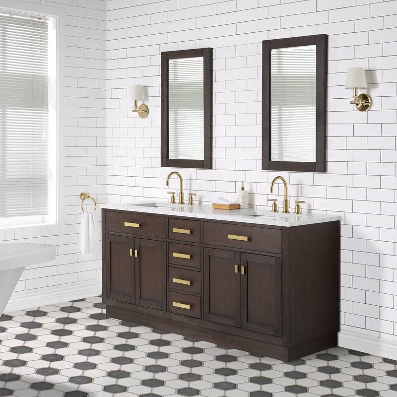 Chestnut 72" Double Bathroom Vanity Vanity with Faucet(s)