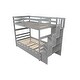 preview thumbnail 9 of 15, Double Bed Frame with Double Shelf and Stair Storage Function Space Saving Solution for Your Home