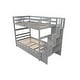 preview thumbnail 9 of 12, Modern & Playful Design Bunk Beds With Twin Trundle and Stairway Storage Function, Superior Quality, Grey