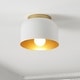 preview thumbnail 7 of 8, SAFAVIEH Lighting Peale 8-Inch Metal Flush Mount Ceiling Light - 8" W x 8" D x 6" H