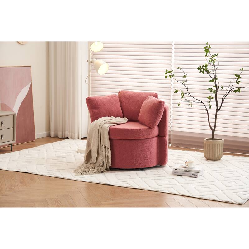 31.5" Swivel Barrel Chair with Storage