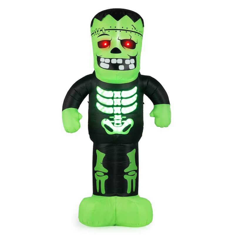 8.4 Ft Halloween Inflatable Frankenstein Skeleton Light Up Decoration - Multi