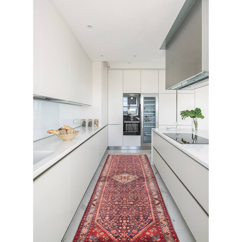 ECARPETGALLERY Hand-knotted Andelz Dark Navy Wool Rug - 3'4 x 10'4