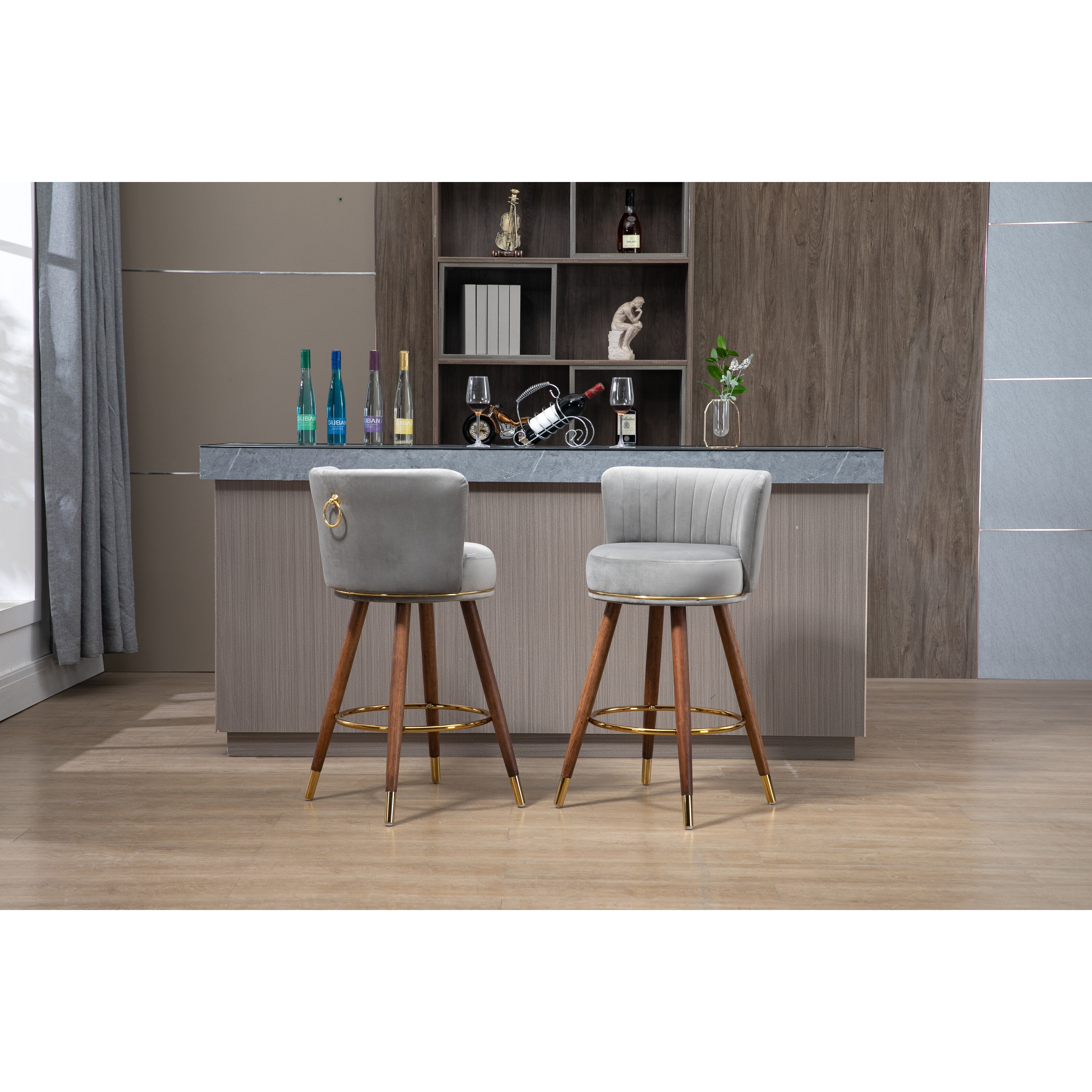 Wood Counter and Bar Stools Bed Bath & Beyond