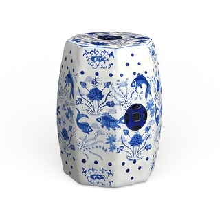 Safavieh Cloud 9 Chinoiserie Blue Garden Stool
