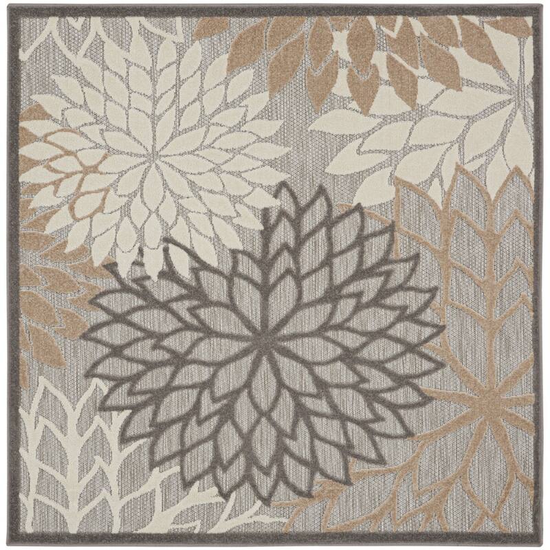 HomeRoots Contemporary Square Outdoor Rug - 5' Square