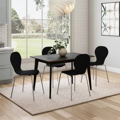Carson Carrington Rachan 5-piece Black Dining Table and Modern Shaped Wood Chairs