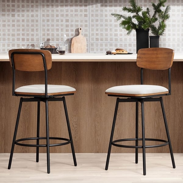 Spruce & Spring Claire Swivel Counter Height Bar Stool Set - Bed Bath ...