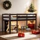 preview thumbnail 1 of 4, Contemporary Design Twin Wood Low Loft Beds with Ladder, Solid Construction & Versatility Galore, Maximized Space, Espresso Espresso