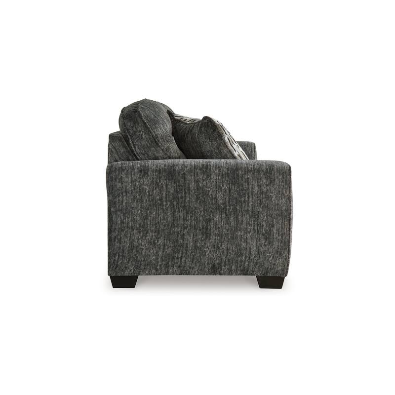Layla Sofa, Extra Plush Dark Gray Polyester, 2 Accent Pillows, 90 Inch