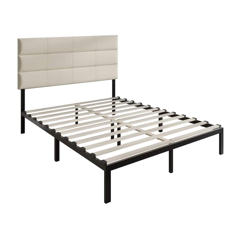 CraftPorch Contemporary Woven Linen Fabric Upholstered Platform Bed