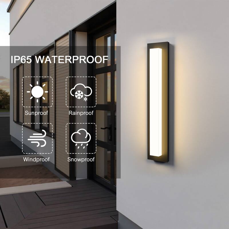 Aluminum LED Outdoor Wall Sconce Rectangle Wall Mounted Lights