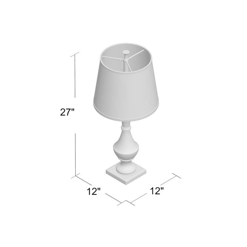 Set of 2 Marion Table Lamps set, 27 inch Tall, Weathered White