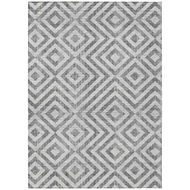 HomeRoots Geometric Transitional Rectangle Outdoor Rug