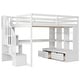 preview thumbnail 6 of 10, Full Size Loft Bed with Desk and Shelves, Two Built-in Drawers, Storage Staircase
