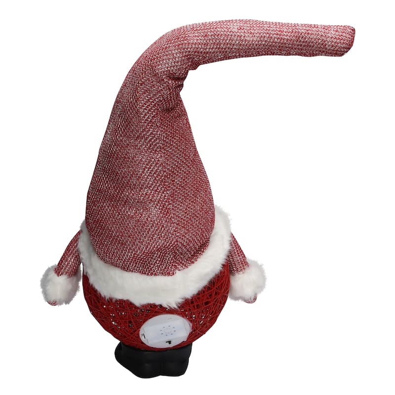 Alpine Corporation 29" H Christmas Santa Gnome with Warm White LED Lights and Timer, Indoor/Outdoor