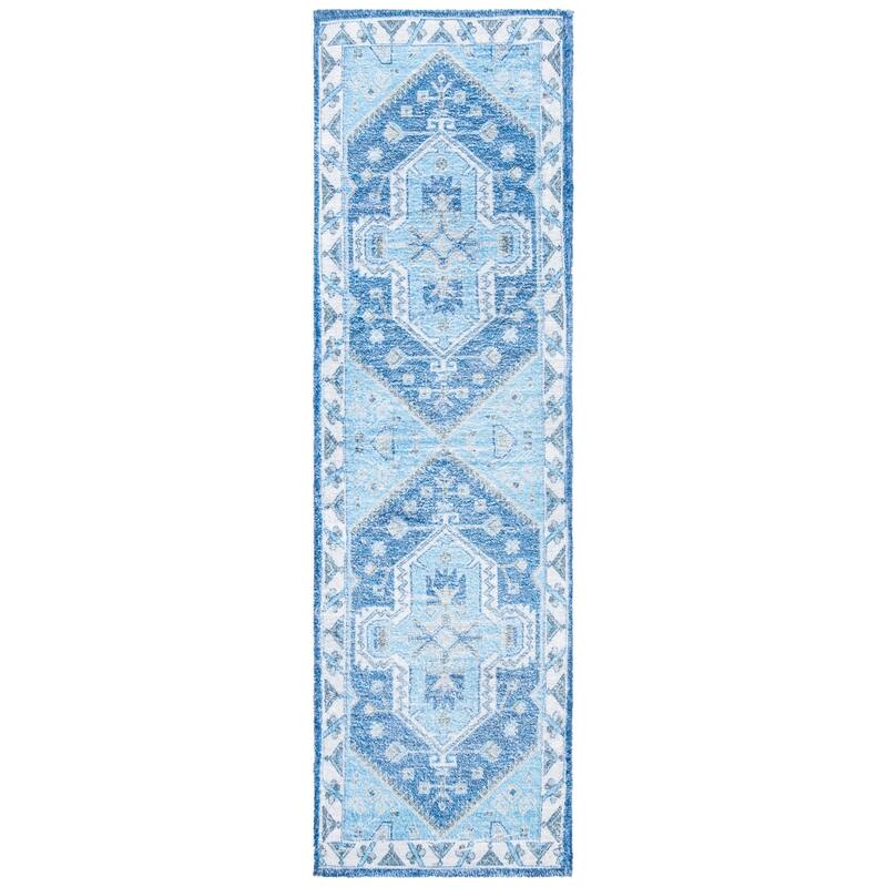 SAFAVIEH Handmade Saffron Marcela Modern & Contemporary Tribal Blue/Ivory Cotton