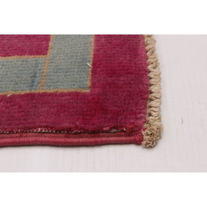 ECARPETGALLERY Hand-knotted Abstract Lahore Legacy Magenta Wool Rug - 9'0 x 11'11
