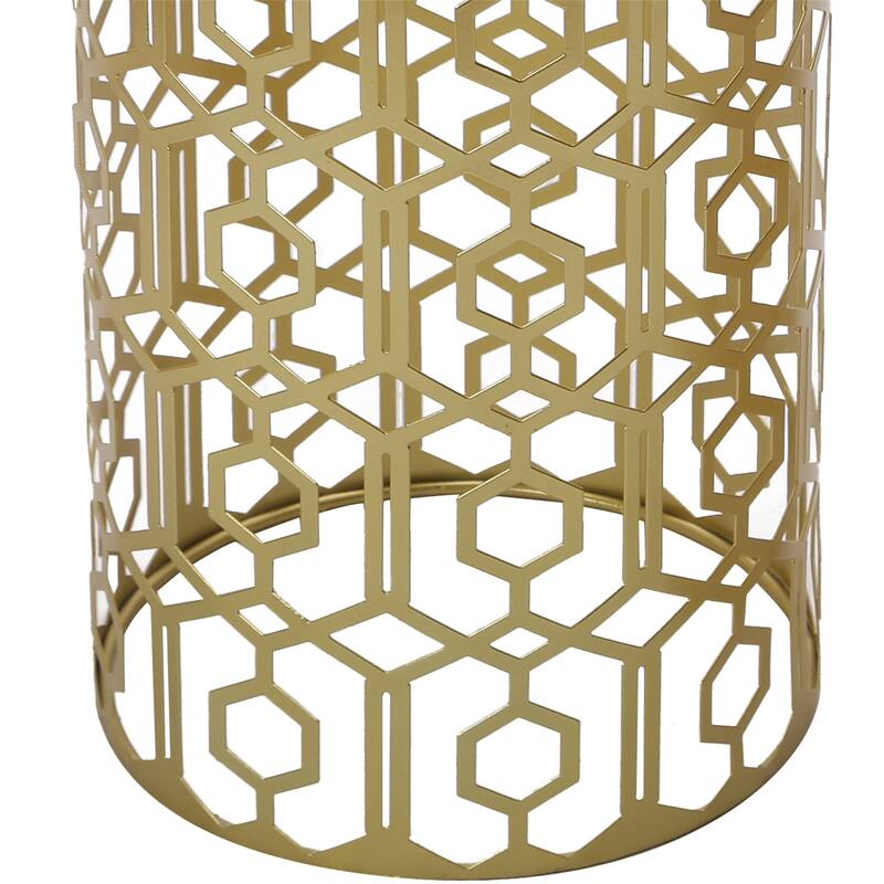 Adeco Multipurpose End Table Metal Shelf Holder Organizer Entrance Umbrella Stand - 9. 25" x 9. 25" x 18. 78"