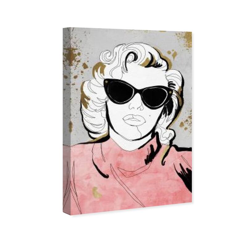 Wynwood Studio Canvas Fashion and Glam Contour Idol Pink and Pastel Pink Glam Wall Art Canvas Print