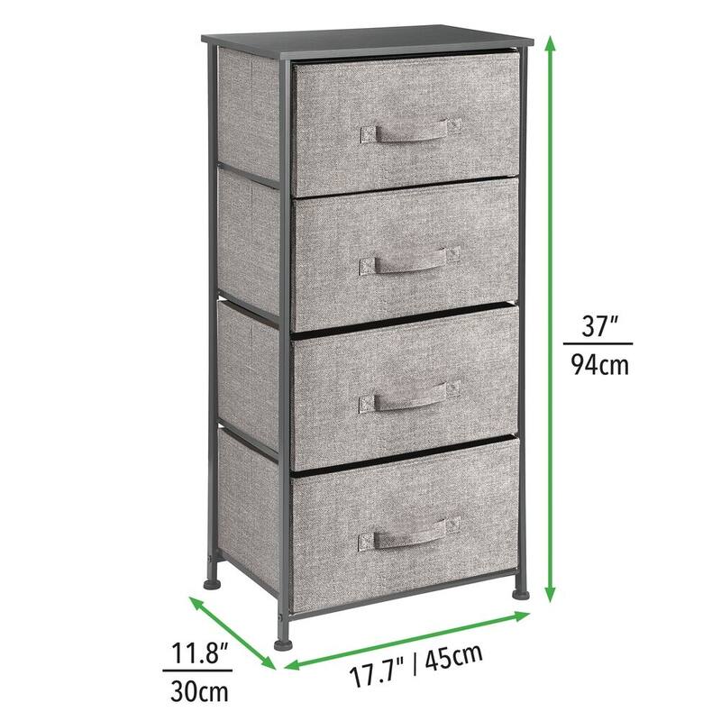 mDesign Vertical Dresser Storage Tower with 4 Drawers