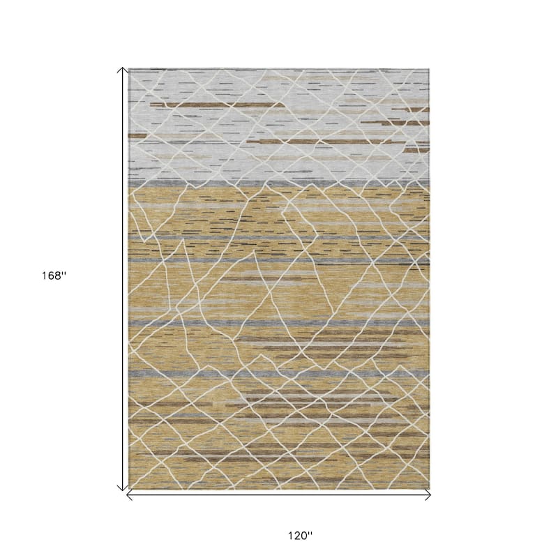 HomeRoots Striped Modern Rectangle Outdoor Rug