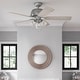 preview thumbnail 1 of 15, Hunter 52" Shady Grove Ceiling Fan with LED Light Kit/ Pull Chain, Standard or Flush Mount - Casual, Transitional Standard - Matte Silver