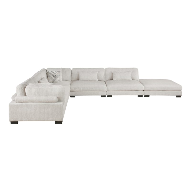Abbeville Microfiber 6-Piece Modular Sectional with Ottoman