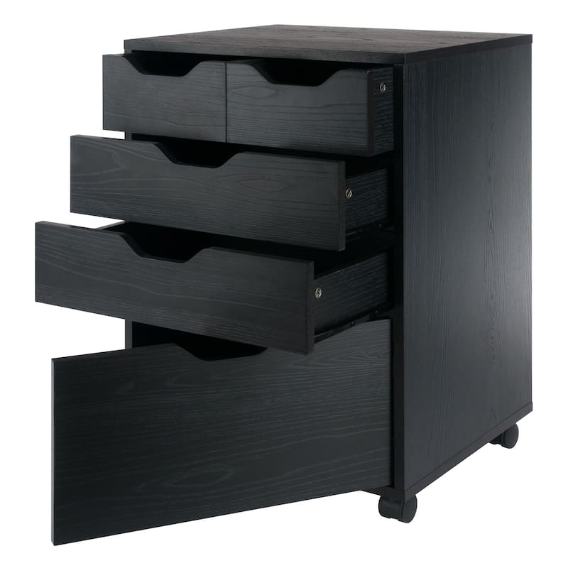 Halifax Bins & Drawers Storage Mobile Cabinet, Black