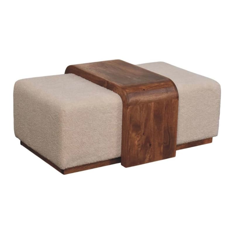 Artisan Furniture Solid Wood Arden Bench Duo, Boucle