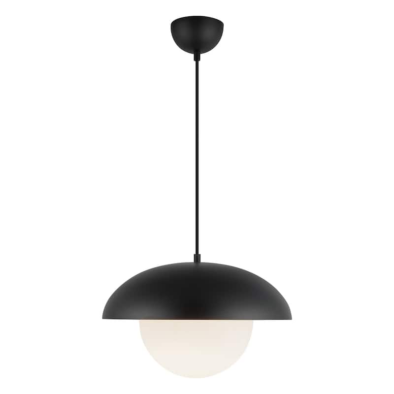 Alora Lighting PD522016OP Rubio 16" Wide Pendant with Opal Glass Shade - Matte Black