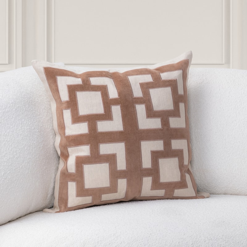 Villa by Classic Home Corbin Cotton Blend Throw Pillow - 22x22 - Frothed Brown