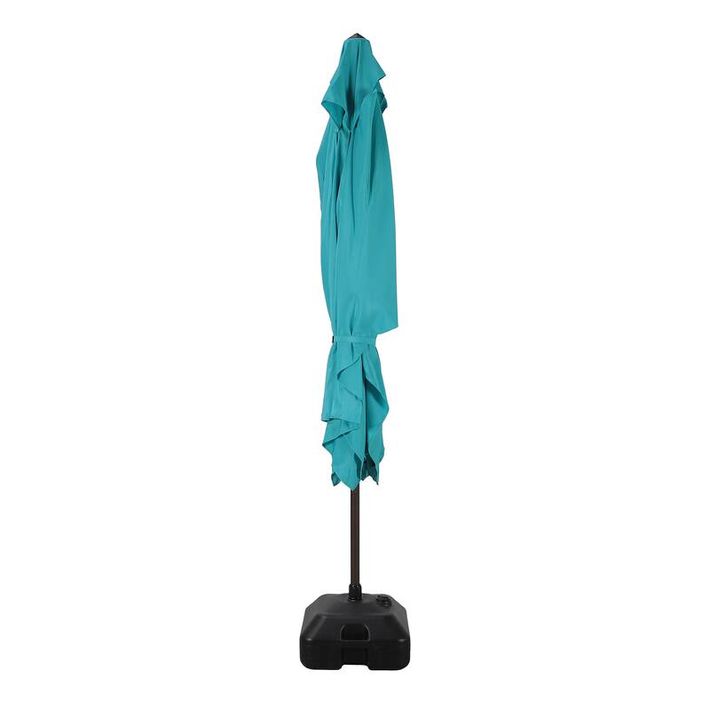 10’ x 6.5’ Tilt and Crank Rectangular Patio Umbrella with Base Stand