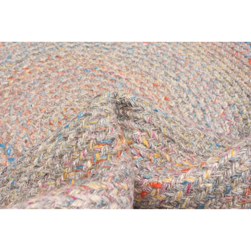 ECARPETGALLERY Braid weave Sienna Grey Wool Rug - 3'3 x 3'3