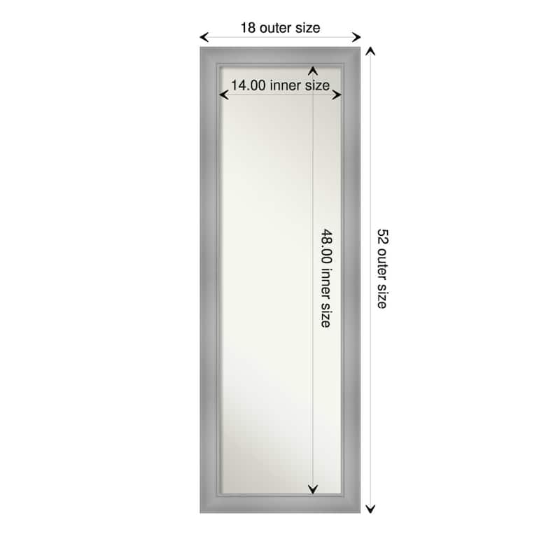 Non-Beveled Full Length On The Door Mirror - Flair Frame - Outer Size: 18 x 52 in - Flair Polished Nickel