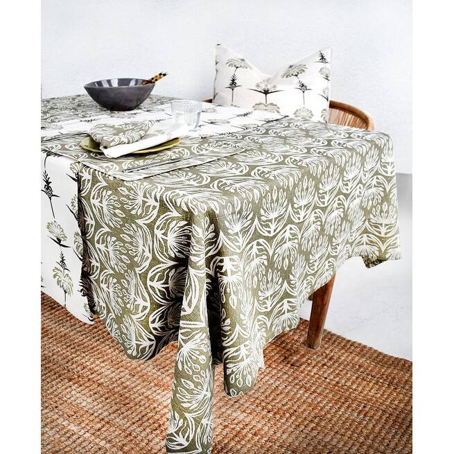 French Home Botanical 59" x 78" Tablecloth - Sage