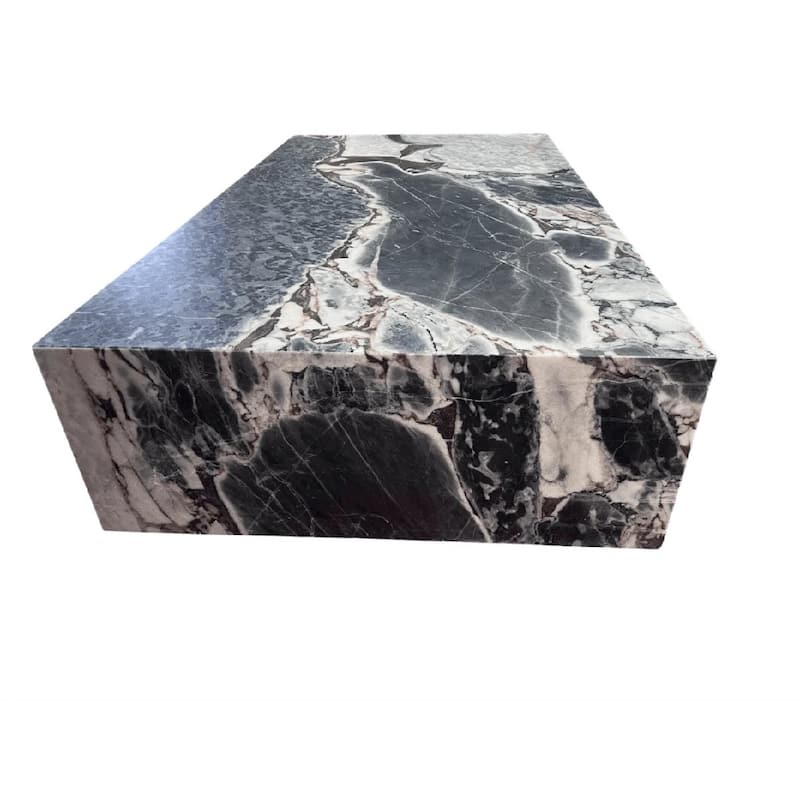 BETACH Genuine Marble Block Coffee Table - Blue Galaxy Marble