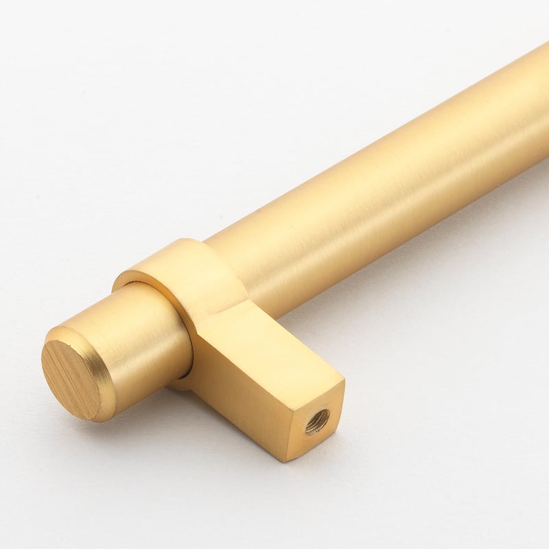 GlideRite 5-Pack 5 in Center Satin Gold Euro Solid Cabinet T-Bar Pulls - Satin Gold