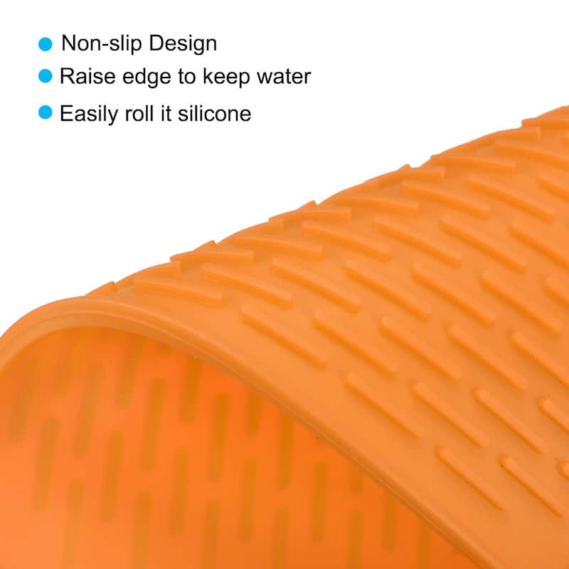 Silicone Dish Drying Mat Set, 3Pcs Under Sink Drain Pad Heat Resistant - 8.5 x 6 x 0.24 inch