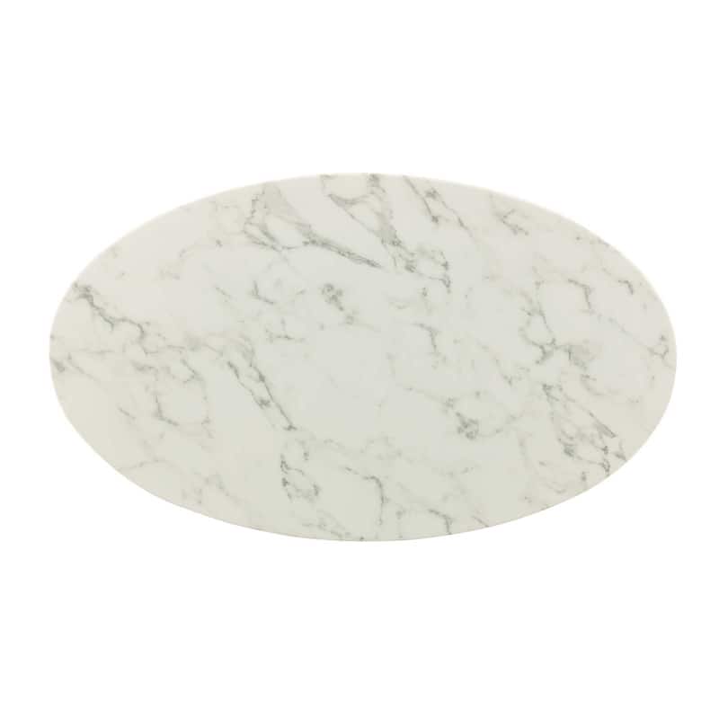 48" Oval Artificial Marble Dining Table