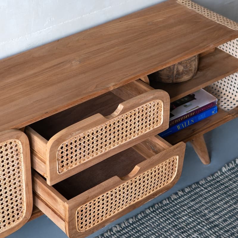 Farmhouse Solid Wood Teak TV Cabinet