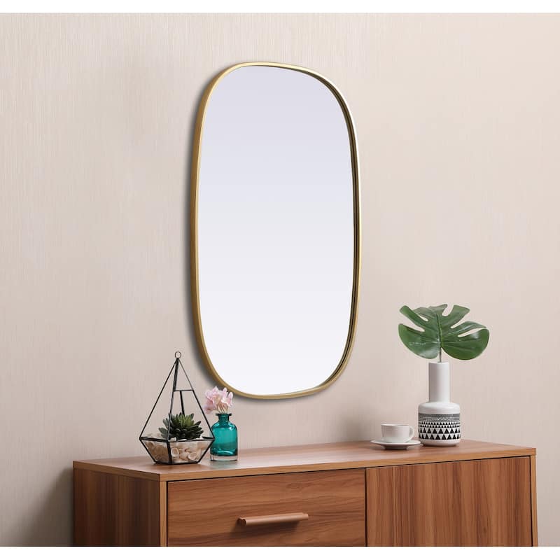Indigo Home Metal Frame Oval Mirror 24x36 Inch