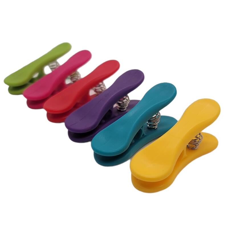Handy Housewares 6-Piece Colorful Snack Bag Clips Set - Multi-Purpose for Chips, Craft Bags, and More - Multi
