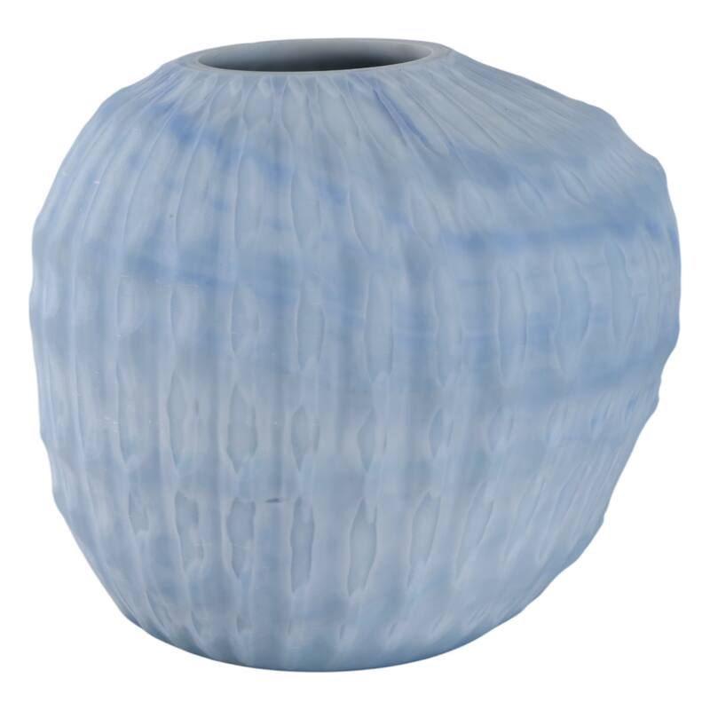 Glass Vase Ribbed Abstract Pattern for Flower Arrangement Home Decor